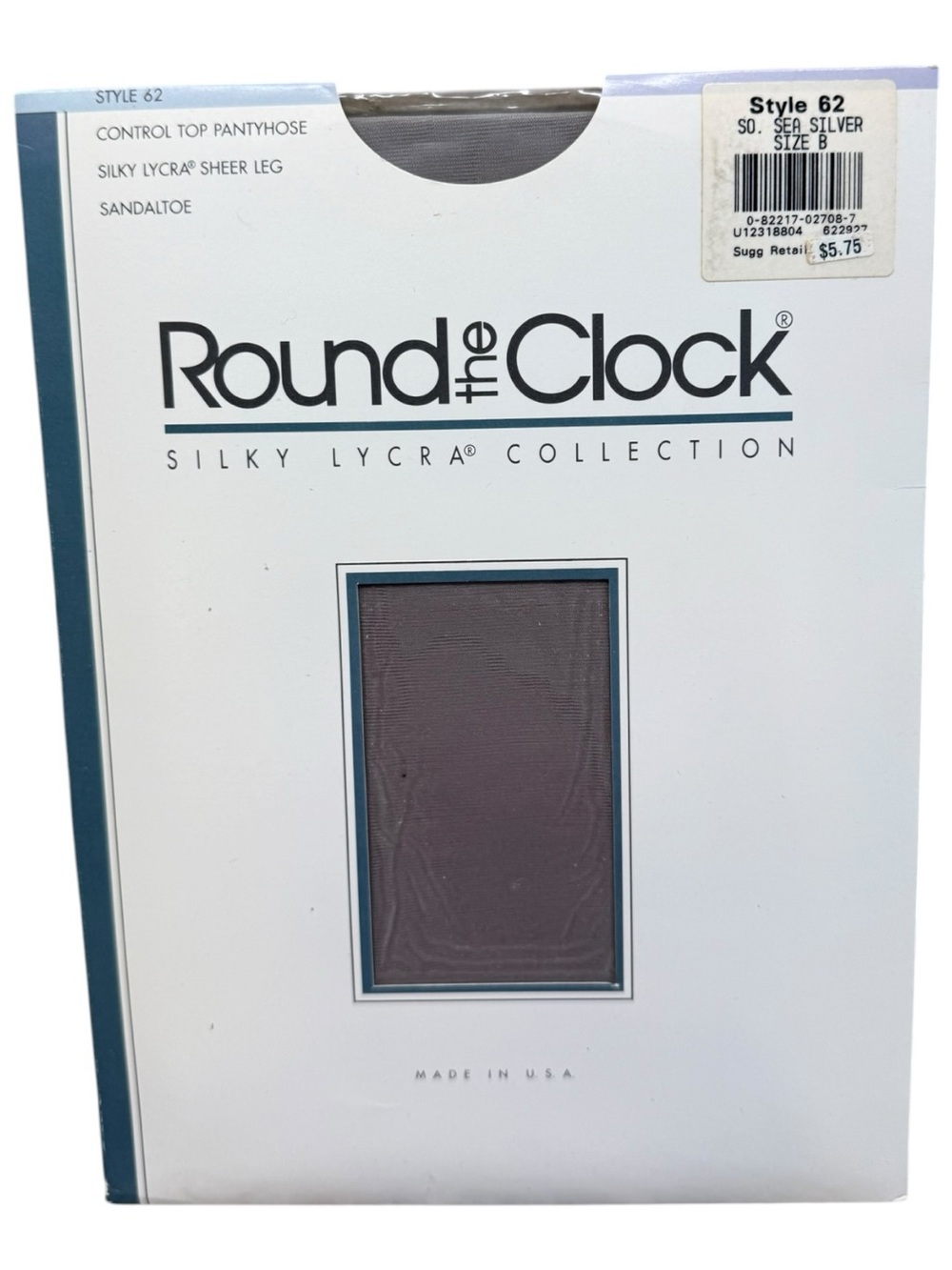 Round the clock control top pantyhose silky Lycra Style 62 Size B Sea Silver